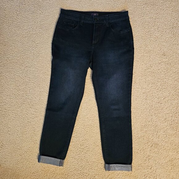 NYDJ Alina Legging Straight Leg Cuffed Jeans Women's Mid-Rise Casual Size 10P - Picture 1 of 6